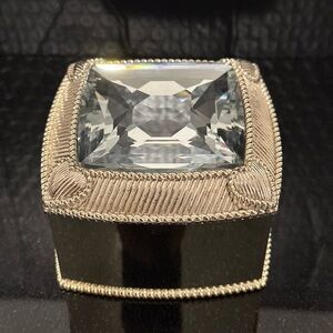 Judith Ripka Elegant Crystal Silver and Gold Jewelry Box